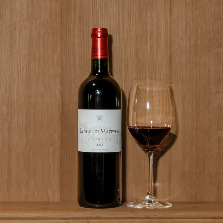 Eine Flasche „Seuil de Mazeyres“, der Zweitwein des Weinguts